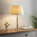 2 PACK Grey Green Tinted Crystal Glass Table Lamp - Ivory Fabric Shade - 590mm Tall Light - 7W LED E14