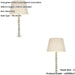 2 PACK Grey Green Tinted Crystal Glass Table Lamp - Ivory Fabric Shade - 590mm Tall Light - 7W LED E14