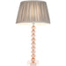 Blush Crystal Glass Table Lamp - Charcoal Grey Silk Shade - 575mm Tall Light - 7W LED E14