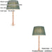 2 PACK Blush Crystal Glass Table Lamp - Fir Silk Shade - 575mm Tall Light - 7W LED E14