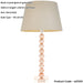 Blush Crystal Glass Table Lamp - Grey Fabric Shade - 590mm Tall Light - 7W LED E14