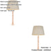 2 PACK Blush Crystal Glass Table Lamp - Grey Fabric Shade - 590mm Tall Light - 7W LED E14