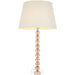 Blush Crystal Glass Table Lamp - Ivory Fabric Shade - 590mm Tall Light - 7W LED E14