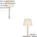 2 PACK Blush Crystal Glass Table Lamp - Ivory Fabric Shade - 590mm Tall Light - 7W LED E14