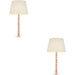 2 PACK Blush Crystal Glass Table Lamp - Ivory Fabric Shade - 590mm Tall Light - 7W LED E14