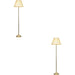 2 PACK 1535mm Floor Lamp - Antique Brass & Ivory Silk Classic Twisted Stem - Standing LED Light Base & Shade