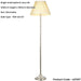 1535mm Floor Lamp - Bright Nickel & Ivory Silk Classic Twisted Stem - Standing LED Light Base & Shade