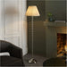 1535mm Floor Lamp - Bright Nickel & Ivory Silk Classic Twisted Stem - Standing LED Light Base & Shade