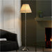 2 PACK 1535mm Floor Lamp - Bright Nickel & Ivory Silk Classic Twisted Stem - Standing LED Light Base & Shade