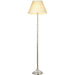 1535mm Floor Lamp - Bright Nickel & Ivory Silk Classic Twisted Stem - Standing LED Light Base & Shade