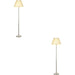 2 PACK 1535mm Floor Lamp - Bright Nickel & Ivory Silk Classic Twisted Stem - Standing LED Light Base & Shade