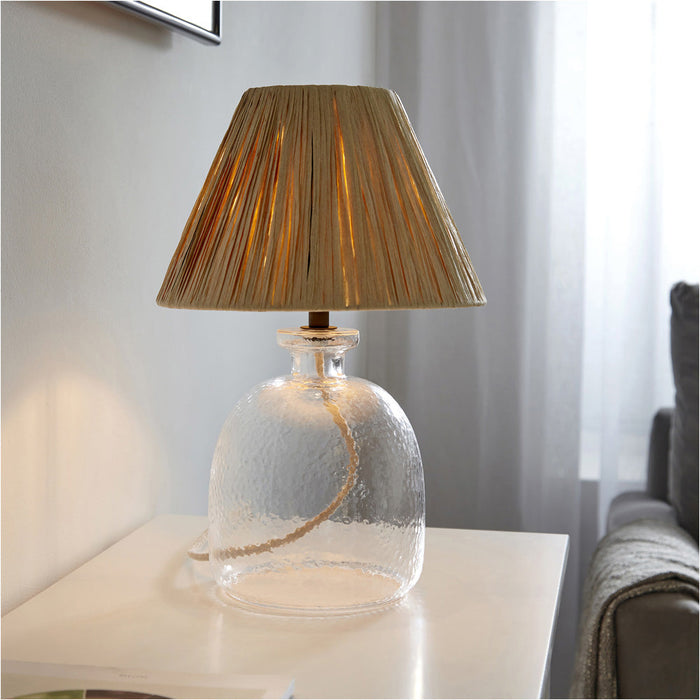 Textured Glass Lamp Base - 293mm Tall Dome Style Table Light - E14 Bulb Fitting