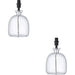 2 PACK Textured Glass Lamp Base - 293mm Tall Dome Style Table Light - E14 Bulb Fitting