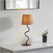 Matt Black Table Lamp - Natural Raffia Shade - 457mm Tall Light - 7W LED E14