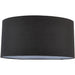 20" Cylinder Lamp Shade - Black Cotton Rolled Edge Fabric Cover - Table Light