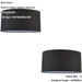 2 PACK 20" Cylinder Lamp Shade - Black Cotton Rolled Edge Fabric Cover - Table Light