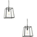 2 PACK Hanging Ceiling Pendant Light - Matt Black & Clear Glass - 10W LED E27