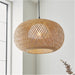 Hanging Ceiling Pendant Light - Natural Bamboo White Pc & Matt Black - 10W LED E27