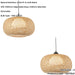 2 PACK Hanging Ceiling Pendant Light - Natural Bamboo White Pc & Matt Black - 10W LED E27