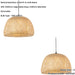 2 PACK Hanging Ceiling Pendant Light - Dome Natural Bamboo White Pc & Matt Black - 10W LED E27