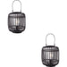 2 PACK Dark Bamboo Table Lamp - Plywood With Matt Black Paint Shade - 270mm Tall Light - 10W LED E27