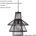 Hanging Ceiling Pendant Light - Dark Bamboo & Matt Black - 10W LED E27