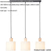 Hanging Ceiling Bar Pendant Light - Natural Eucalyptus Wood Natural Linen & Matt Black - 3 X 10W LED E27