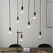 Hanging Ceiling Pendant Light - Oak Stained Plywood & Anthracite Finish - 6 X 10W LED E27