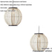 2 PACK Hanging Ceiling Pendant Light - Large Natural Linen Dark Plywood & Matt Black - 10W LED E27