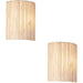 2 PACK Indoor Natural Seagrass Wall Light - Matt Black Shade - Dimmable 10W LED E27