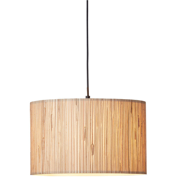 Ceiling Pendant Lamp & 2x Matching Wall Lights - Dimmable Natural Seagrass Drum Shades