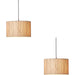 2 PACK Hanging Ceiling Pendant Light - Natural Seagrass & Matt Black - 10W LED E27