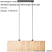 Hanging Ceiling Bar Pendant Light - Natural Seagrass & Matt Black - 2 X 10W LED E27