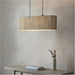 Hanging Ceiling Bar Pendant Light - Natural Seagrass & Matt Black - 2 X 10W LED E27