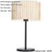 Standing Floor & Table Lamp Set - Natural Seagrass Drum Shades & Matt Black Metal Stands