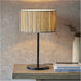 Natural Seagrass Table Lamp - Matt Black Shade - 410mm Tall Light - 10W LED E27