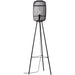 1280mm Floor Lamp - Dark Bamboo & Matt Black Simple Stylish Wood - Standing LED Light Base & Shade