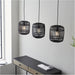 Hanging Ceiling Bar Pendant Light - Dark Bamboo & Plywood With Matt Black Paint - 3 X 10W LED E27