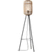 1280mm Floor Lamp - Natural Bamboo & Matt Black Simple Stylish Wood - Standing LED Light Base & Shade