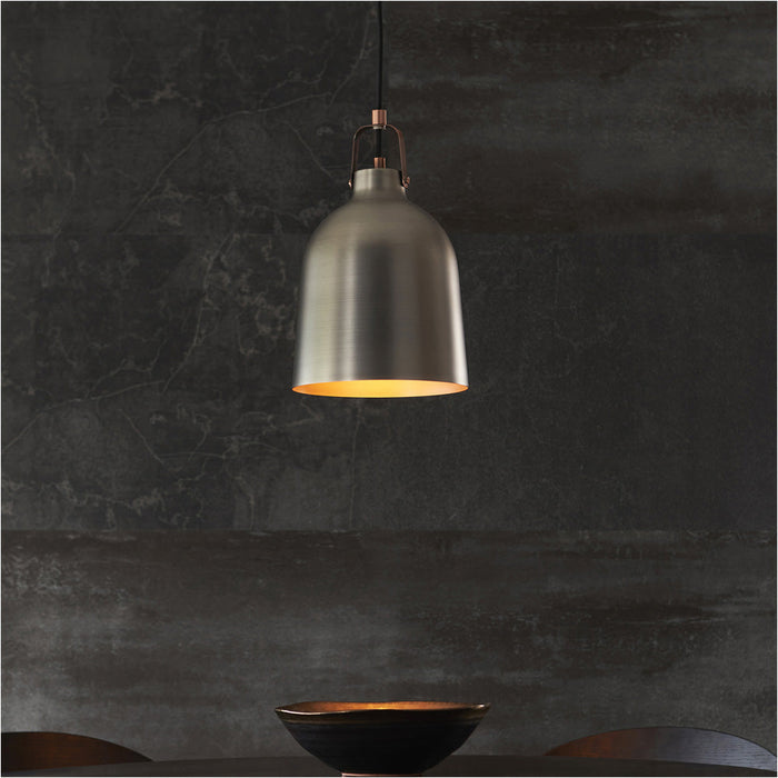 2 PACK Hanging Ceiling Pendant Light - Aged Pewter & Aged Copper Plate - 10W LED E27