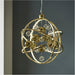 Hanging Ceiling Pendant Light - Gold Effect Plate With Clear & Gold Glass - 8.53W LED (Smd 2835) Warm White