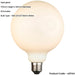 Opal Glass 12W E27 G125 LED Light Bulb - Dimmable Warm White - 1400lm 3000k