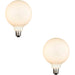 2 PACK Opal Glass 12W E27 G125 LED Light Bulb - Dimmable Warm White - 1400lm 3000k