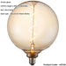 Amber Glass 4W E27 LED Light Bulb - Spiral Design - Non-dimmable Warm White - 320lm 2000k