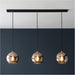 Hanging Ceiling Pendant Light - Copper Mirrored Glass & Matt Black Paint - 3 X 10W LED E27