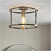 Semi Flush Low Ceiling Light - Antique Brass & Clear Glass - 10W Max LED E27