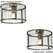 2 PACK Semi Flush Low Ceiling Light - Antique Brass & Clear Glass - 10W Max LED E27