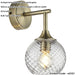 6 Light Semi Flush Ceiling & 2x Matching Wall Lights - Antique Brass Clear Spiral Patterned Shade