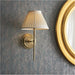 2 PACK Indoor Antique Brass Plate Wall Light - Ivory Silk Shade - Dimmable 6W LED E14