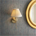 Indoor Antique Brass Plate Wall Light - Ivory Silk Shade - Dimmable 6W LED E14